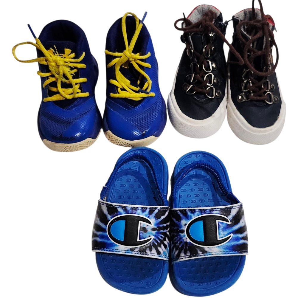 Lot of 3 Boys Toddler Shoes | Sizes 5K & 6T | Under Armour, Champion, Hiking